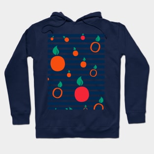 Cute fruits summer pattern orange navy Hoodie